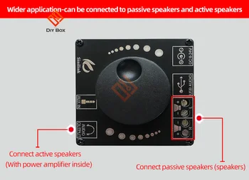 Mini Bluetooth 5.0 50WX2 Belaidžio Garso Galia Skaitmeninio Stereo Stiprintuvas Valdybos Modulis Amp 3.5 MM AUX USB garso valdymas XY-AP50L