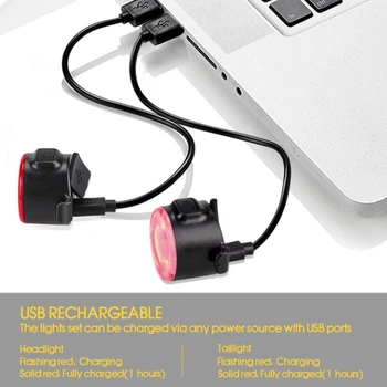 Mini Dviračių Galinis Žibintas LED Dviračio Žibintas Šalmas Žibintai USB Dengiami Vandeniui Saugos Įspėjimas Dviračių Šviesos Dviračių Priedai