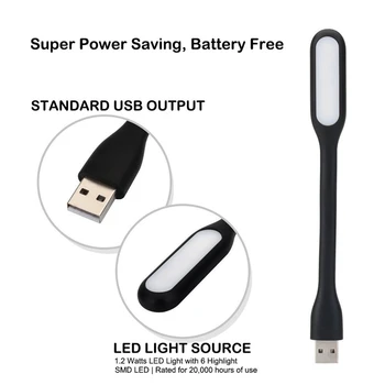 Mini USB LED Nakties Šviesos 5V 1.2 W Super Šviesus Lankstus Nešiojamasis Bendable Lempa Galios Banko PC Laptop Notebook Apšvietimas