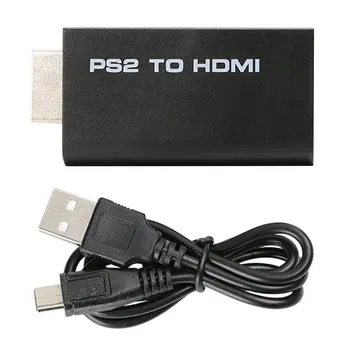 Mini už PS2 į HDMI Konverteris Video Adapteris 3,5 mm Garso Išvesties HDTV PC Parama Plug And Play