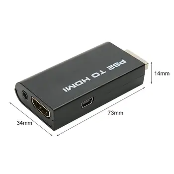 Mini už PS2 į HDMI Konverteris Video Adapteris 3,5 mm Garso Išvesties HDTV PC Parama Plug And Play