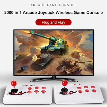 Mini Vaizdo Žaidimų Konsolės Pastatytas 2000 Klasikiniai Žaidimai su 2 Arcade Kovoti Stick Belaidžio Kovos Žaidimas Valdytojai HDMI Suderinamus