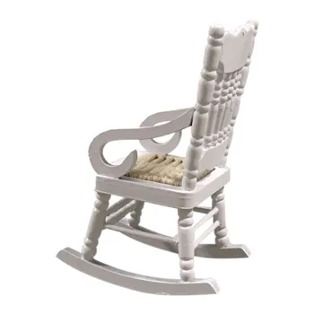 Miniatiūriniai Supamoji Kėdė, 1:12 Lėlių Mediniai Baldai Pavyzdį, Doll House Modeliavimas Mini Baldų Kėdė Su Porankiais