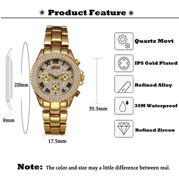 MISSFOX Moterų Laikrodžiai, Prabangūs Žiūrėti Moterų Mados 2020 Netikrą Chronograph Romėniškais Skaitmenimis 18K Aukso Moteriški Laikrodžiai Kvarcinis Laikrodis