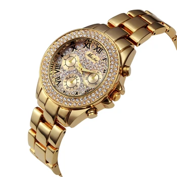 MISSFOX Moterų Laikrodžiai, Prabangūs Žiūrėti Moterų Mados 2020 Netikrą Chronograph Romėniškais Skaitmenimis 18K Aukso Moteriški Laikrodžiai Kvarcinis Laikrodis