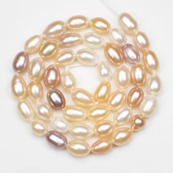Mišrios spalvos 6-11mm Gamtos Gėlo vandens perlų Visas turimas ovalo prarasti karoliukai,į 