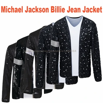 MJ Michael Jackson Striukė Billie Jean Kailis Juoda Striukė Ir Pirštinės Hallowmas Šalies Cosplay Kostiumų Prop Kolekcijos 1BLJD025