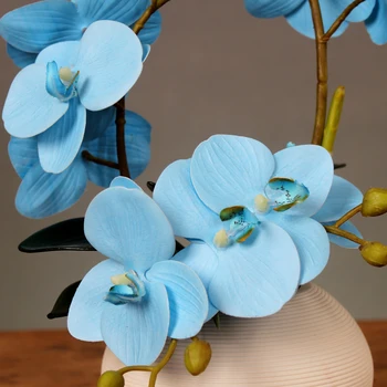 Modernus Minimalistinis Keramikos Vaza+Drugelių Orchidėja, Dirbtinės Gėlės Amatų Phalaenopsis Apdailos Kavos Staliukas Gėlių Ornamentu