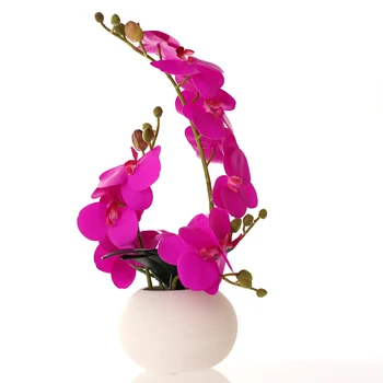 Modernus Minimalistinis Keramikos Vaza+Drugelių Orchidėja, Dirbtinės Gėlės Amatų Phalaenopsis Apdailos Kavos Staliukas Gėlių Ornamentu