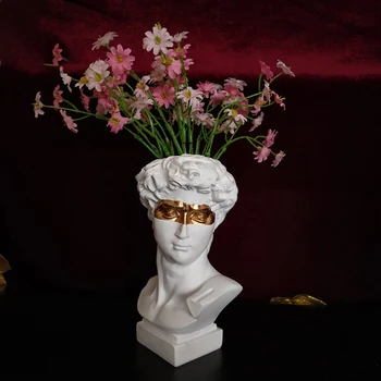 Modernus Nordic Kūrybos Portretas, Skulptūros, Vazos, Žmogaus Galva Gėlių Vazos Pen Šepečiai Turėtojas Saugojimo Butelis Dervos Dovydo Namų Dekoro