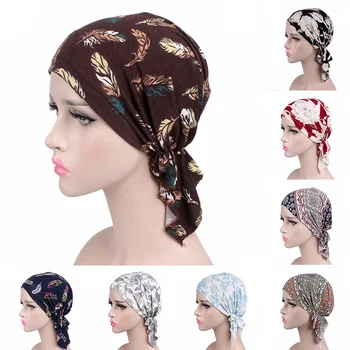 Moteris Musulmonų Hijabs Skrybėlę Bohemijos Stiliaus Lady Turbaną Beanie Kepurė Šalikas Galvos Turbaną Wrap Bžūp Moterų Plaukų Aksesuarai