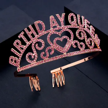 Moterys Sidabro Crystal Crown Rinkinį Mergaitėms Rožinė Aukso Gimtadienį Karalienė Varčios Osioms Šalies Princess Tiara Vaikas Blizgučiai Šalikas Apdaila