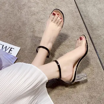 Moterų aukšto obcasie sandalai kristalų batų sagtis atidaryti tne sandalai seksualus viena juosta sandalai, šlepetės zapatos mujer