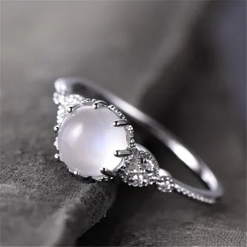 Moterų aukštos kokybės žiedas mėnulio akmuo Anti-kristalų žiedas mados paprasta karšto pardavimo vestuvinis žiedas dovana кольцо кольца женские 50*