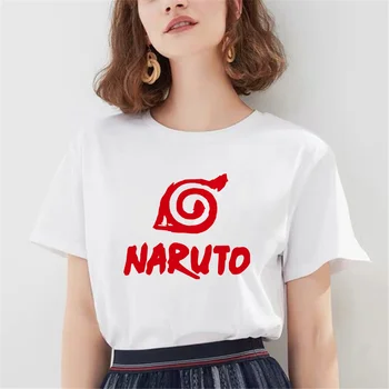 Moterų Japonų Anime T shirts Naruto Laiškas Spausdinti Kawaii marškinėliai Atsitiktinis Animacinių filmų Topai Juokinga Gotikos Marškinėlius Streetwear Viršuje Dropship
