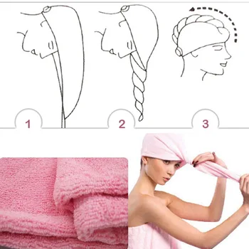 Moterų Plaukų Džiovinimo Skrybėlę Makiažas, plaukai surišti į uodegą Turėtojas Lady Vandens Absorbentas Mikropluošto Rankšluostis Vonia Bžūp BENL889