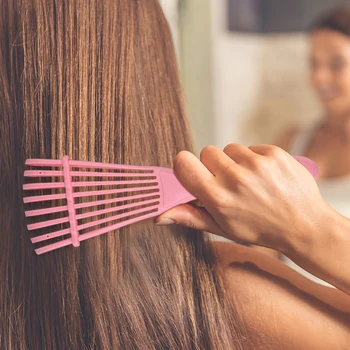 Moterų Plaukų, Galvos odos Masažas Šukos plaukų iššukavimo Teptuku Garbanotais Plaukais, neslidžia Guma 