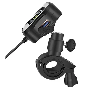Motociklo PSSS Motociklų Padangų Slėgio Stebėjimo Sistema Padangų Temperatūra, Signalizacijos Sistema su QC 3.0 USB Įkroviklį už Telefoną, Tabletės