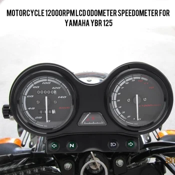 Motociklo Street Bike Spidometro Daviklis Metrų DC 12V Motociklas Motociklas 12000RPM LCD Spidometras Odometras Už Yamaha YBR 125