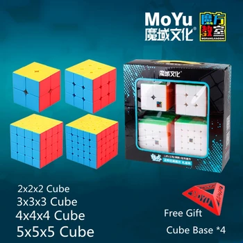 MoYu Kubo Dovanų Dėžutėje Nustatyti 2x2 3x3x3 4x4, 5x5 Magic cube Profissional cubo magico 3x3 Greitis Kubo Žaidimas Kubo Galvosūkį Dovana Žaislai vaikams