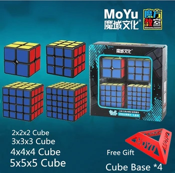 MoYu Kubo Dovanų Dėžutėje Nustatyti 2x2 3x3x3 4x4, 5x5 Magic cube Profissional cubo magico 3x3 Greitis Kubo Žaidimas Kubo Galvosūkį Dovana Žaislai vaikams