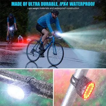 MTB kelio nuo balnelio iškyšos dviratį užpakalinis žibintas dviračių šalmai įspėjamoji lemputė Dviračio Priekinis Žibintas atsparus vandeniui IPX4 USB kelis režimas Dviračio Šviesos