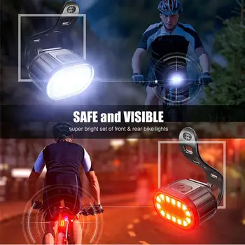 MTB kelio nuo balnelio iškyšos dviratį užpakalinis žibintas dviračių šalmai įspėjamoji lemputė Dviračio Priekinis Žibintas atsparus vandeniui IPX4 USB kelis režimas Dviračio Šviesos