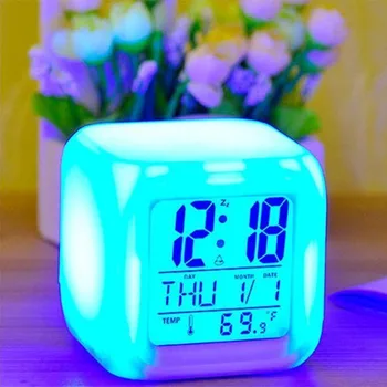 Multi-Pareigos Skaitmeninis LED Šviesos Laikrodis Energijos Taupymo Miega Žadintuvas Septynių Spalvų Šviesos Konversija Namų Puošybai Kalendorius