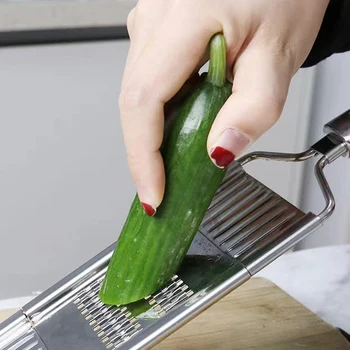 Multi-Purpose Daržovių Peilis Nerūdijančio Plieno Smulkintuvas Cutter Tarka Slicer Reguliuojamas Virtuvės Įrankį, skirtą Svogūnai Daržovių, Vaisių