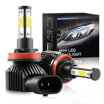 Muxall Naujas Mini 2vnt H7 LED Turbo H4 Automobilių Žibintų Lemputės COB H11/H8/H9 H1 H3 9005/HB3 9006/HB4 H27 20000LM 4300K 6000K 12V 24V