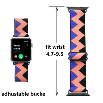 Nailono Diržas Apple Watch Band 44/40/42/38MM Bohemijos Nerijos Reguliuojamas Elastinės Juostos Apyrankę iWatch Series6SE 5 4 3 Priedai