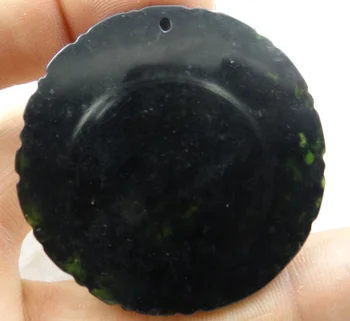 Natūralaus akmens Kvarco kristalo Turquoises Kinijos juodas žalias ranka raižyti Dragon amuletas pakabukas 
