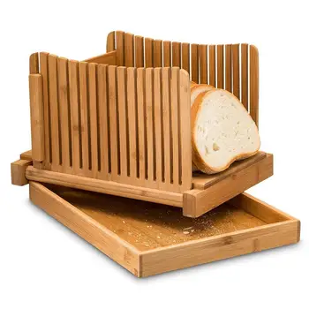 Natūralaus Bambuko Duonos Peilis Su Trupiniai Dėklas Kompaktiškas Bambuko Duona, Pjovimo, Pjaustymo Namine Duona, Prancūziška Duona Kepta Duona