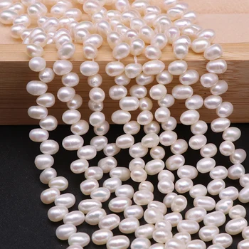 Natūralių Gėlavandenių Perlų Karoliukus, 5-6mm Ryžių Formos Perlų Karoliukus, 