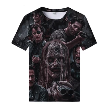 Nauja, T-Shirt Siaubo Serialas The Walking Dead 3D Spausdinimo Streetwear Vyrai Moterys Mados Negabaritinių Marškinėliai Harajuku Tees Viršūnes Tshirts