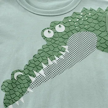 Nauja Vaikų Berniuko marškinėlių Spausdinti Animacinių filmų Krokodilo Modelis trumparankoviai Vaikai Medvilnės, marškinėliai, Drabužiai 2-9 Metai