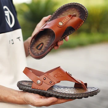 Nauja Vasaros Aukščiausios Kokybės Sandalai Vyrams Laisvalaikio Bateliai Sneaker Lauko Paplūdimio Vyrų Guminis Padas Footwears Sandale Flip Flop Plius 38-47