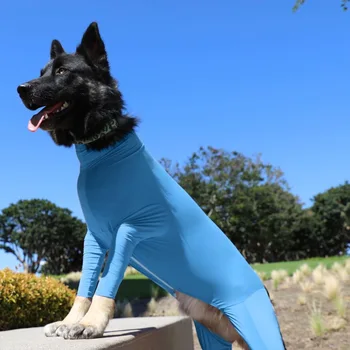 Nauja Šunų Atkūrimo Marškinėliai naminių Gyvūnėlių Šuniuką Sveikatos Priežiūros Kostiumas ilgomis Rankovėmis Bodysuit Jumpsuit Stabdžių Lyžis Žaizdas Padėti pooperaciniu #h
