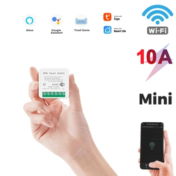 Naujas 16A Mini WiFi Smart Switch Led Šviesos Pažangaus Gyvybės Tiesioginio Modulis Palaiko 2 Būdas PROGRAMĖLĖ Balsas Relay Laikmatis Su 