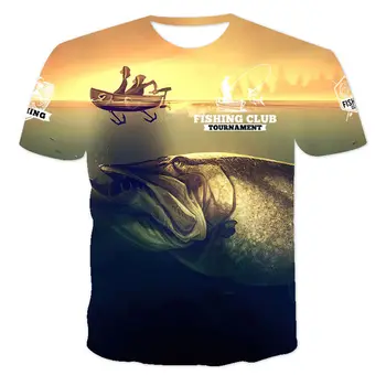 Naujas 2021 m. Vasarą 3D Spausdinimo Big Fish Vyrų Įdomus Viršaus Atsitiktinis trumpomis Rankovėmis Spalva Neutrali Apvalios Kaklo Hip-Hop T-Shirt 130-6XL