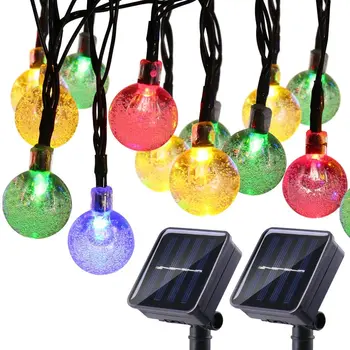 Naujas 5M/10M Saulės Šviesos DIODŲ Krištolo rutulį Saulės Energijos LED String Pasakų Žibintai Girliandą Sodo Kalėdų Dekoro Lauko navidad