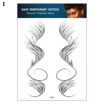 Naujas 6 Stilius, Plaukų Laikinos Tatuiruotės Lipdukas Vandeniui Garbanotas Plaukų Kraštų Šabloną 