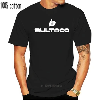 Naujas Bultaco Logotipą, trumpomis Rankovėmis Juoda Vyrai