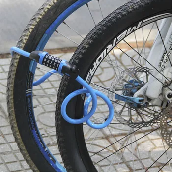 Naujas Dviratis 5-skaitmenų slaptažodį, dviračių spyna Dviratį apsaugos užraktas 1200 mm x 12 mm plieno kabelis spiralinis Dviračių užraktas Dalys, Priedai