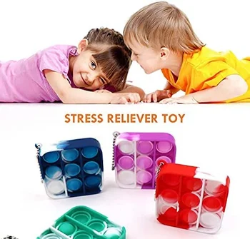 Naujas Fidget Žaislas Nerimas Anti-stresas Stumti Burbulas Įtempių Žaislai Mini Jutimo Stumti Atsipalaiduoti Išspausti Keychain Vaikams, Suaugusiems, Žaislai