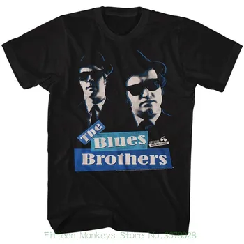 Naujas Juokingi Prekės ženklo Drabužių Bliuzo Broliai Bluesbros Black VYRIŠKI Suaugusiųjų trumpomis Rankovėmis T-Shirt