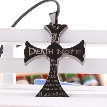 Naujas Mados Anime Death Note Black Metalo Karoliai Kryžiaus Simbolis Pakabukas Cosplay Aksesuarų Moterims, Vyrams, Juvelyriniai dirbiniai Didmeninė 10vnt