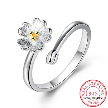 Naujas mados moterų Vyšnių žiedų 925 sidabro žiedai reguliuojamas angas temperamentas saldus aukso žiedų pumpurų žiedas populiarus juvelyrikos
