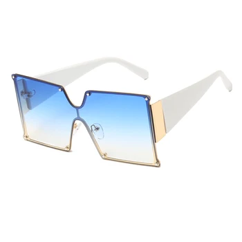 Naujas Mados Negabaritinių Akiniai nuo saulės Moterims, Vyrams, Metalo Gradientas Saulės akiniai Prabanga Aikštėje Sunglass UV400 Akiniai Atspalvių gafas de sol