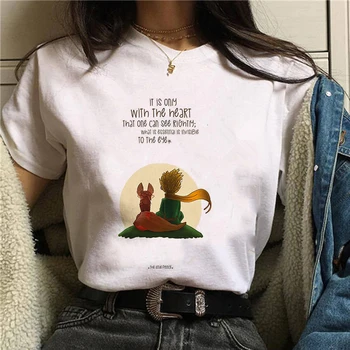 Naujas Mielas Animacinių filmų Žemės Ploto Mažasis Princas, T-marškinėliai, Ponios Mados Harajuku Kawaii Grafinis Atspausdintas Drabužių Viršūnes Trišakis 90-ųjų T-shirt